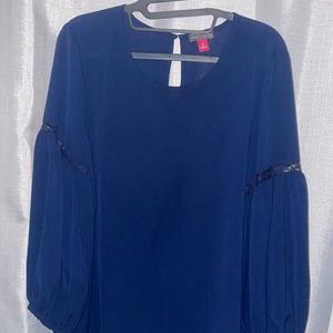 Vince Camuto Lace-Inset Balloon-Sleeve Top